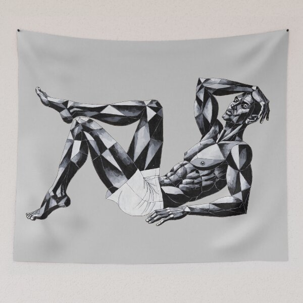 Item preview, Geometric Male Physique - Low-Poly Reclining Figure designed and sold by gayishdesign.