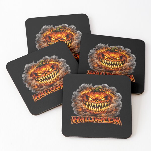Item preview, Evil Pumpkin – Fiery Halloween Jack‑O’‑Lantern with Smoke designed and sold by Rocket&Stars.