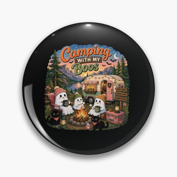 Item preview, Camping With My Boos Cute Ghost Campfire Autumn Adventure Halloween Vibes designed and sold by LakenDraphil.