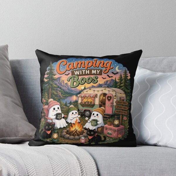 Item preview, Camping With My Boos Cute Ghost Campfire Autumn Adventure Halloween Vibes designed and sold by LakenDraphil.