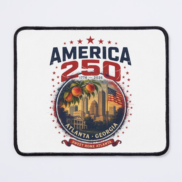Item preview, America 250 Atlanta Georgia Est 1776 Vintage Patriotic City Skyline Design v3 designed and sold by DarylWelsh2024.