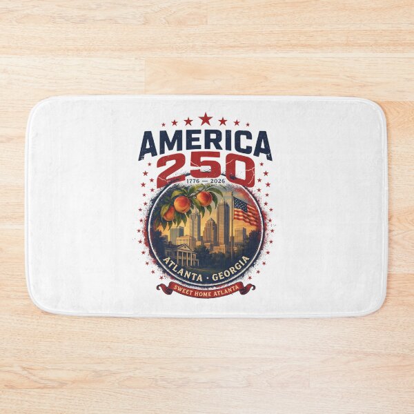 Item preview, America 250 Atlanta Georgia Est 1776 Vintage Patriotic City Skyline Design v3 designed and sold by DarylWelsh2024.