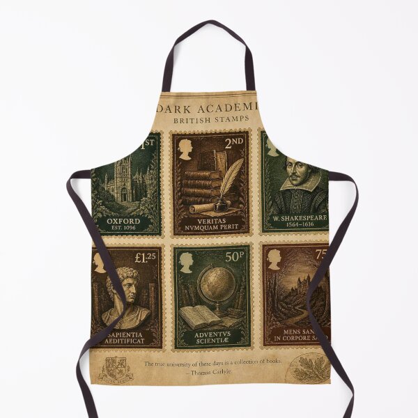 Item preview, Dark Academia British Stamps | Oxford Shakespeare Vintage Postal Art designed and sold by lavanya11.