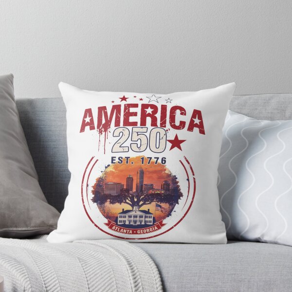 Item preview, America 250 Atlanta Georgia Est 1776 Vintage Patriotic City Skyline Design v4 designed and sold by DarylWelsh2024.