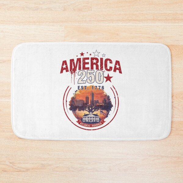 Item preview, America 250 Atlanta Georgia Est 1776 Vintage Patriotic City Skyline Design v4 designed and sold by DarylWelsh2024.