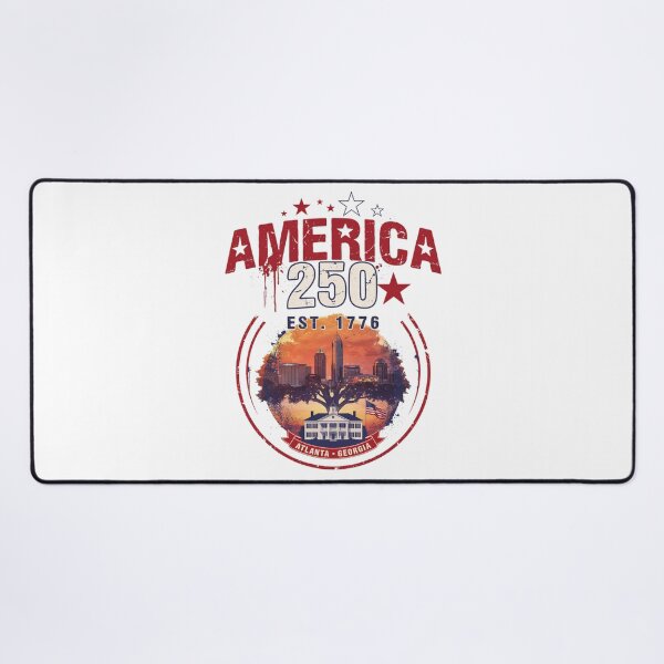 Item preview, America 250 Atlanta Georgia Est 1776 Vintage Patriotic City Skyline Design v4 designed and sold by DarylWelsh2024.