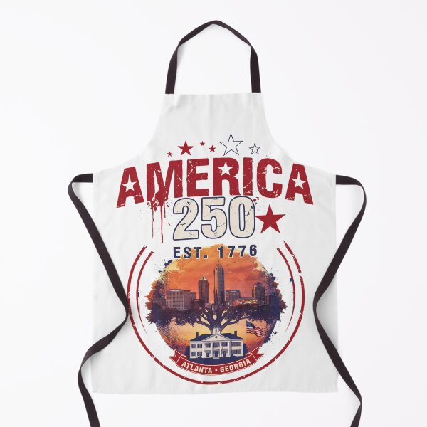 Item preview, America 250 Atlanta Georgia Est 1776 Vintage Patriotic City Skyline Design v4 designed and sold by DarylWelsh2024.