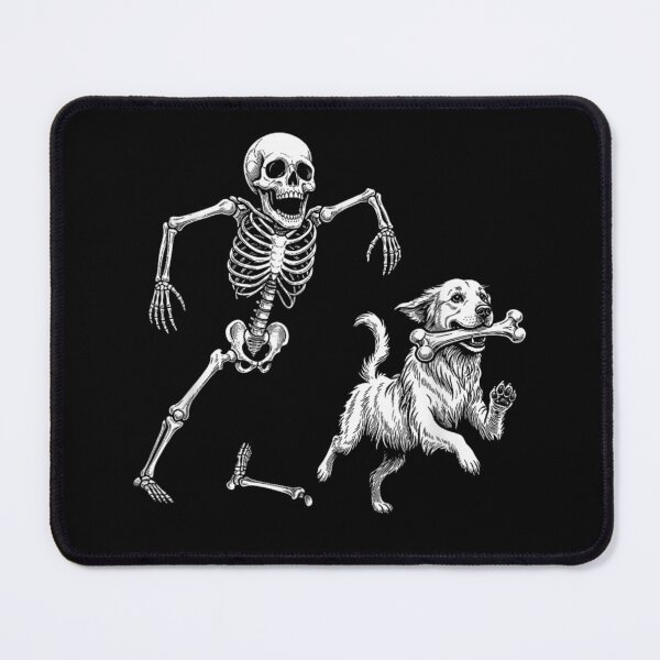 Item preview, Funny Skeleton Chasing Dog Carrying Bone Halloween Pet Lover Vintage Humor designed and sold by LakenDraphil.