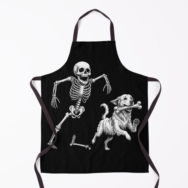 Item preview, Funny Skeleton Chasing Dog Carrying Bone Halloween Pet Lover Vintage Humor designed and sold by LakenDraphil.