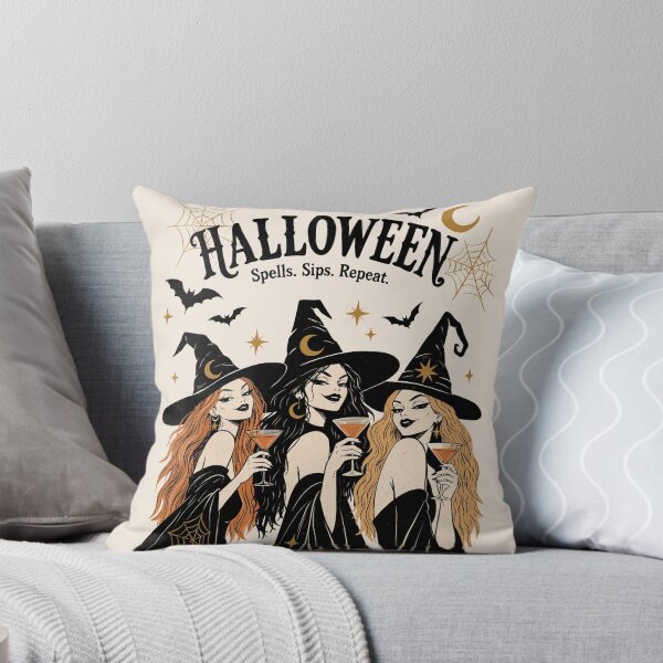 Item preview, Halloween Witches Party Print| Spells Sips Repeat | Stylish Witch Halloween GraphicIllustration | Witchy Girls Halloween Gift designed and sold by MonNoir.