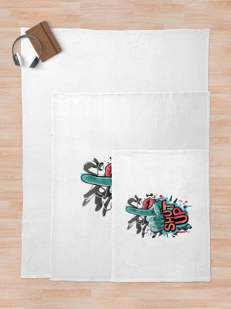 Thumbnail 5 of 6, Throw Blanket, SHUT UP designed and sold by Roni554.