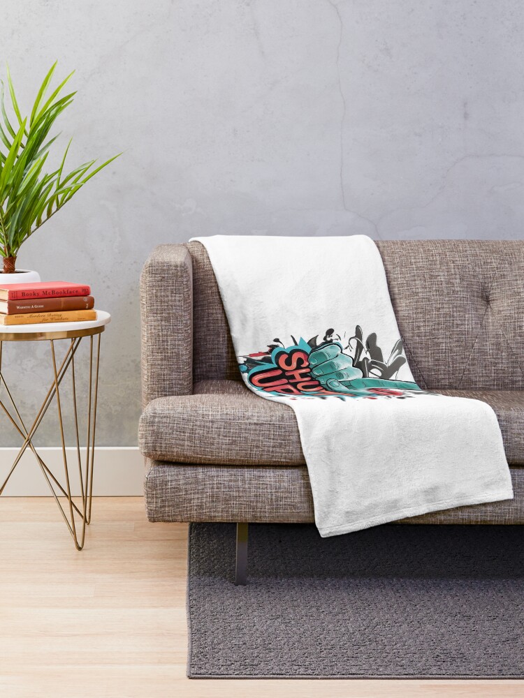 Thumbnail 2 of 6, Throw Blanket, SHUT UP designed and sold by Roni554.