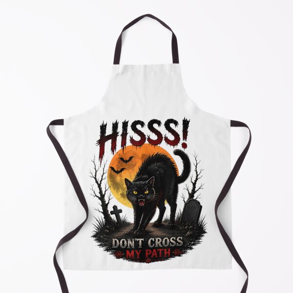 Item preview, Hiss Dont Cross My Path Black Cat Spooky Halloween Vintage Horror designed and sold by DaphoLatara.