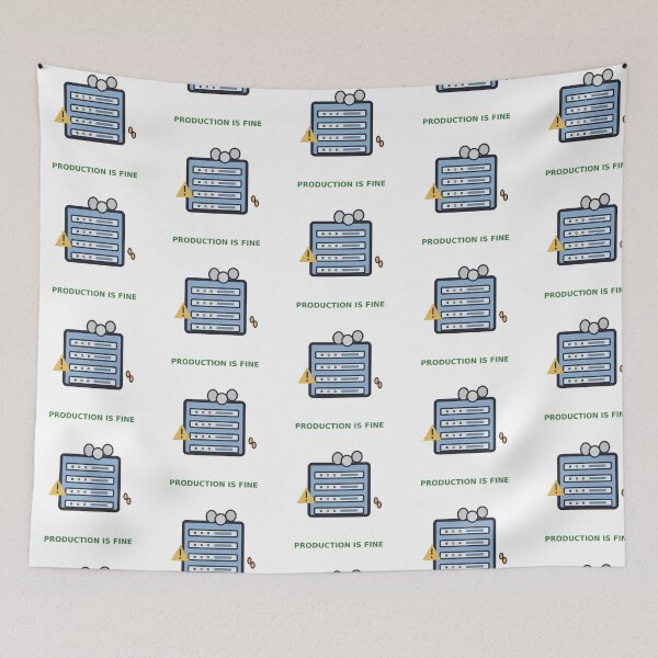 Item preview, Production Is Fine — Funny DevOps Server Design, Developer Gift designed and sold by QuirkyCartel.
