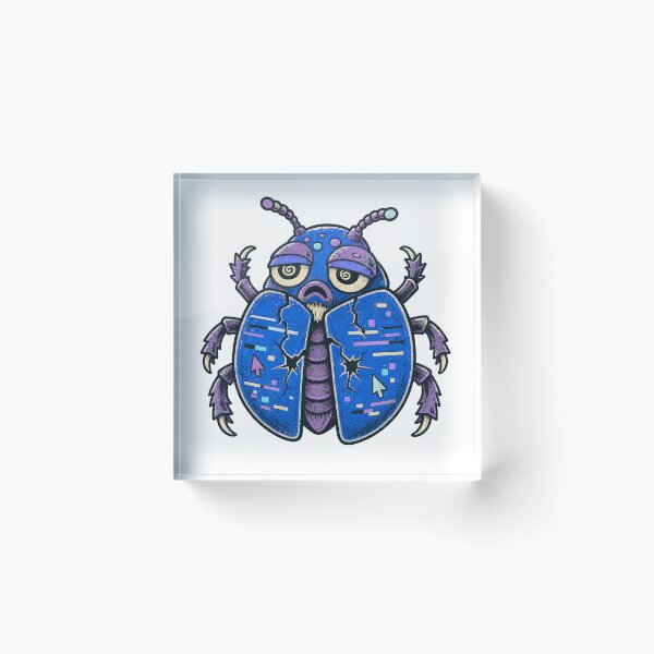 Item preview, Blue-Screen Beetle – Computer Error Creature designed and sold by yagniikd-.