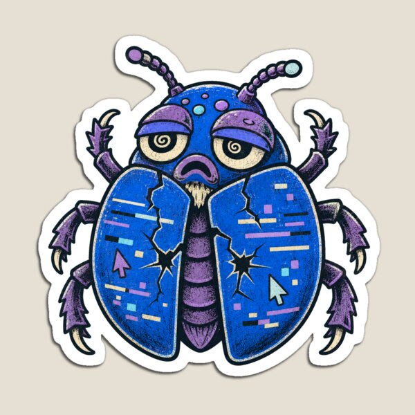 Item preview, Blue-Screen Beetle – Computer Error Creature designed and sold by yagniikd-.