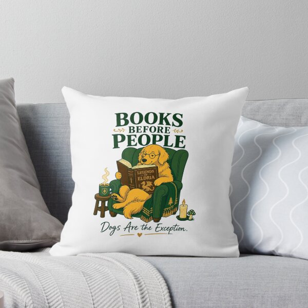 Item preview, Books Before People Dogs Are The Exception Shirt, Golden Retriever Book Lover Tee, Dog Mom Reader T-Shirt, Cozy Bookworm Graphic Tee, Bibliophile Dog Lover Gift designed and sold by KAYJAY DESIGNS.