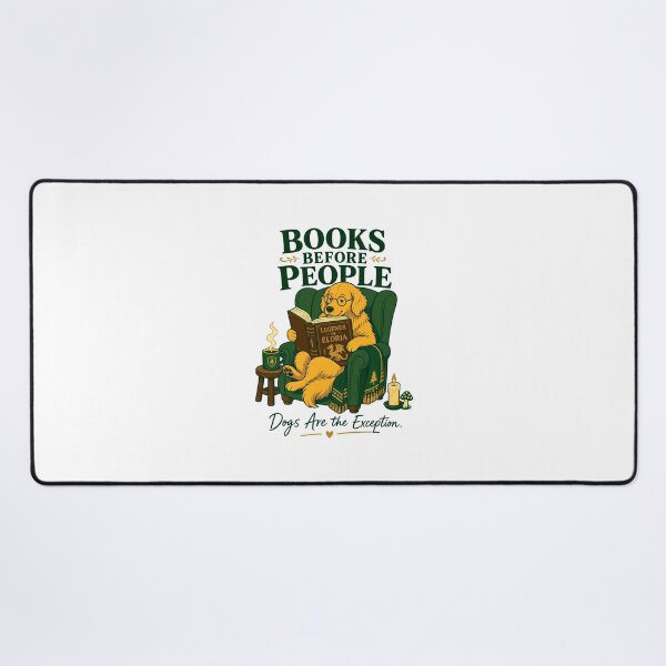 Item preview, Books Before People Dogs Are The Exception Shirt, Golden Retriever Book Lover Tee, Dog Mom Reader T-Shirt, Cozy Bookworm Graphic Tee, Bibliophile Dog Lover Gift designed and sold by KAYJAY DESIGNS.