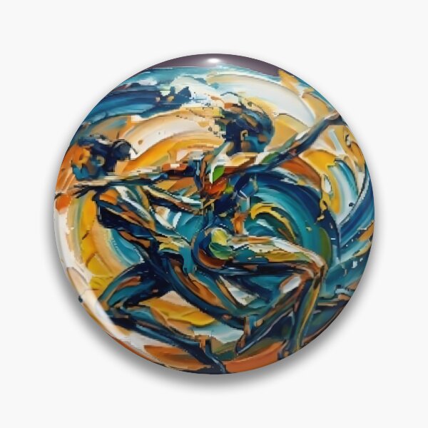 Item preview, Dynamic Abstract Fluid Runner in Full Sprint with Exploding Paint Splash and Kinetic Energy Trails - Oil Painting Style designed and sold by Kinetics-Art.