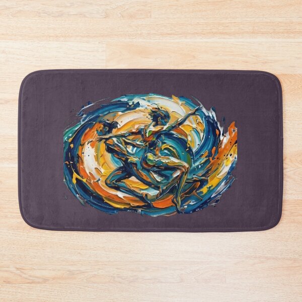 Item preview, Dynamic Abstract Fluid Runner in Full Sprint with Exploding Paint Splash and Kinetic Energy Trails - Oil Painting Style designed and sold by Kinetics-Art.