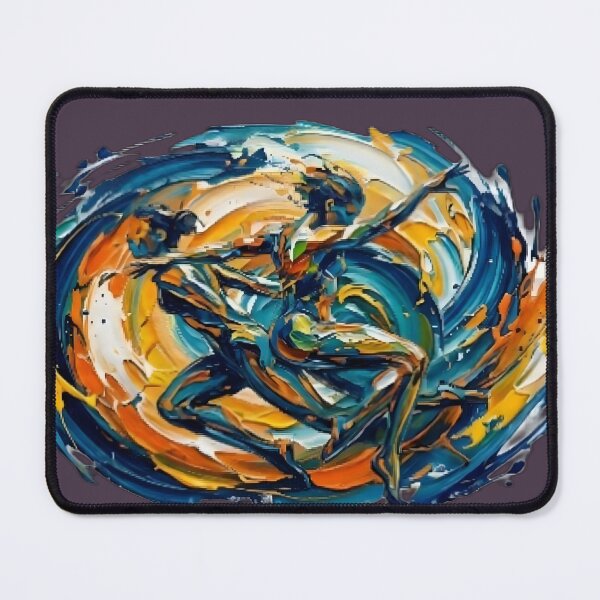 Item preview, Dynamic Abstract Fluid Runner in Full Sprint with Exploding Paint Splash and Kinetic Energy Trails - Oil Painting Style designed and sold by Kinetics-Art.
