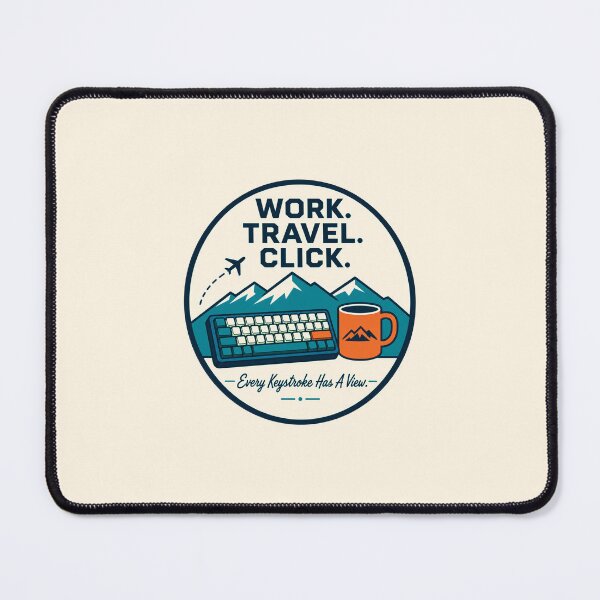 Item preview, Work Travel Click Shirt, Digital Nomad T-Shirt, Remote Developer Tee, Mechanical Keyboard Travel Shirt, Programmer Gift, Work From Anywhere Graphic Tee designed and sold by KAYJAY DESIGNS.