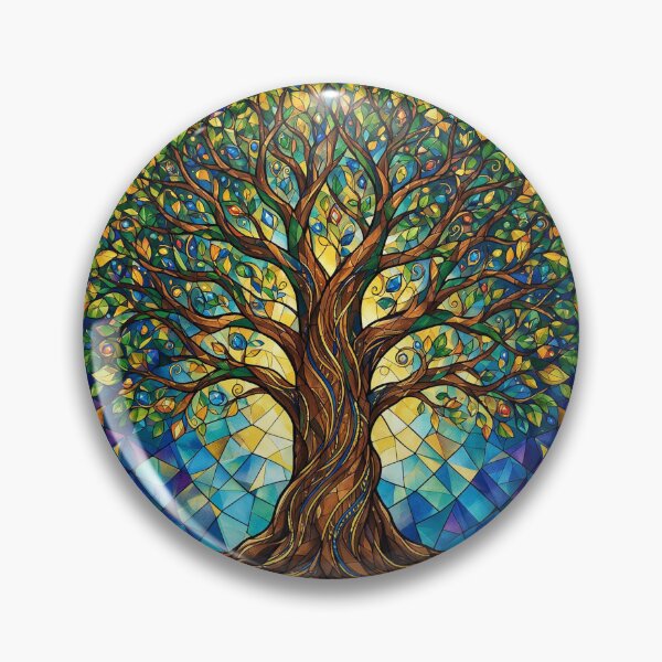 Item preview, Tree of Life in geometric stained-glass style designed and sold by DVerse Studio.