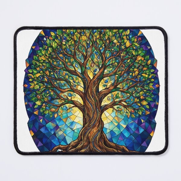 Item preview, Tree of Life in geometric stained-glass style designed and sold by DVerse Studio.