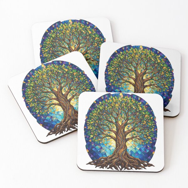 Item preview, Tree of Life in geometric stained-glass style designed and sold by DVerse Studio.