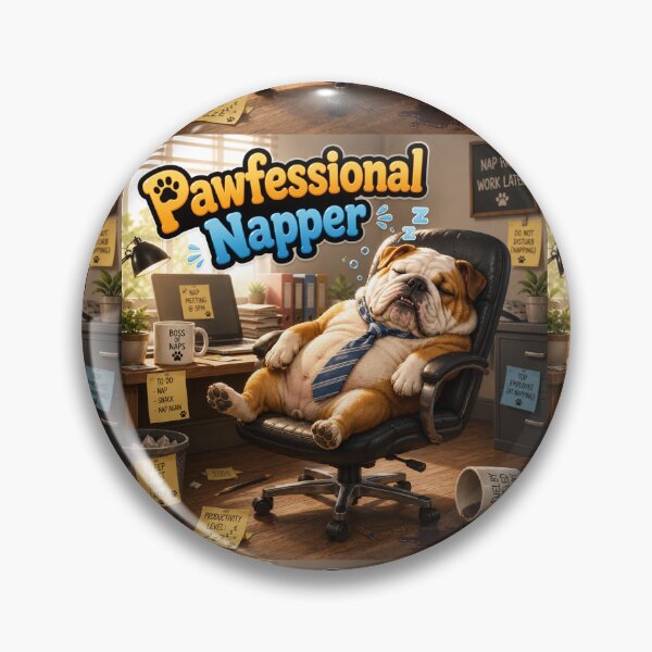Item preview, Pawfessional Napper English Bulldog Office Humor designed and sold by Little Paw Atelier.