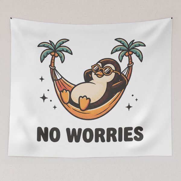 Item preview, No Worries Penguin Hammock Shirt – Funny Cute Summer Vacation Beach Gift designed and sold by StickerNestYou.