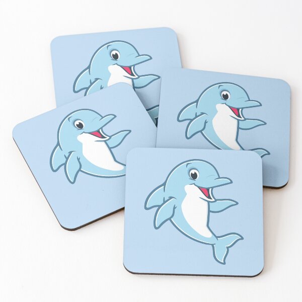 Item preview, Cute Happy Dolphin Cartoon Kawaii Ocean Animal Art designed and sold by SolutionsArt.