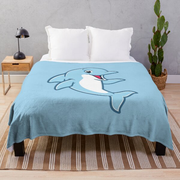 Item preview, Cute Happy Dolphin Cartoon Kawaii Ocean Animal Art designed and sold by SolutionsArt.
