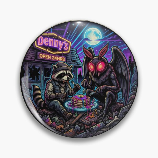 Item preview, Jimothy Raccoon & Mothman - Denny’s Survival Therapy designed and sold by SisuPrintsCo.
