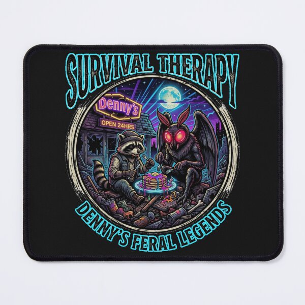 Item preview, Jimothy Raccoon & Mothman - Denny’s Survival Therapy designed and sold by SisuPrintsCo.
