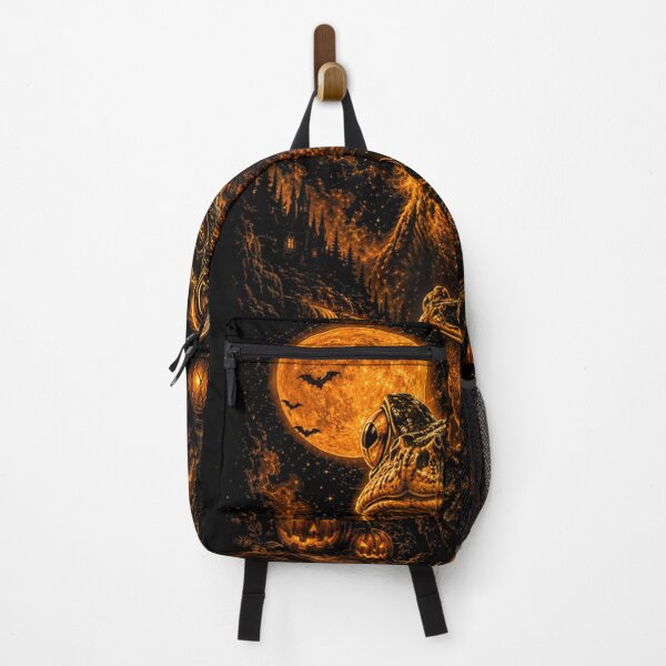 Item preview, Mystical Halloween Toad Under Full Moon Gothic Forest Autumn Nature designed and sold by YubitaLeLe.
