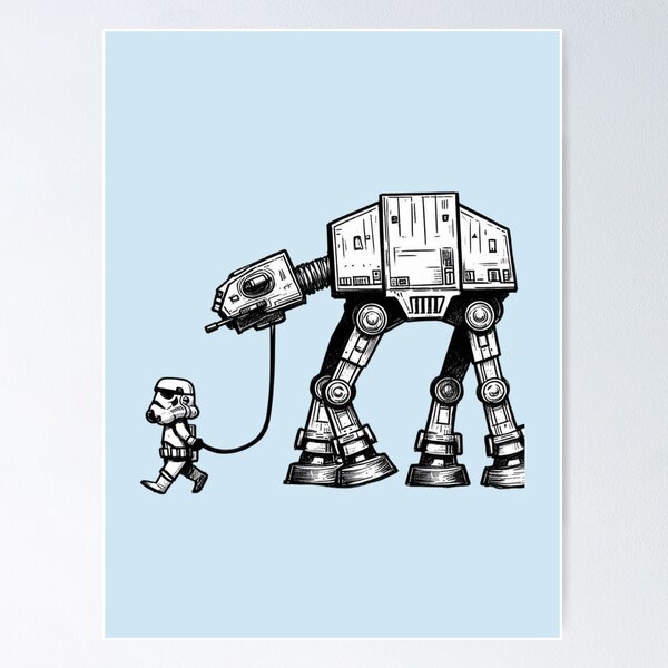 Item preview, Walking the AT-AT Walker Funny Sci-Fi Graphic designed and sold by Balggonech.