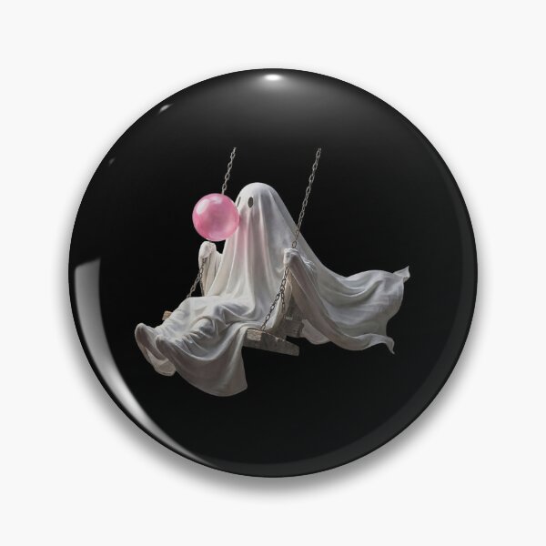 Item preview, Cute Ghost Swing Blowing Pink Bubble Gum Halloween Spooky Aesthetic designed and sold by YubitaLeLe.