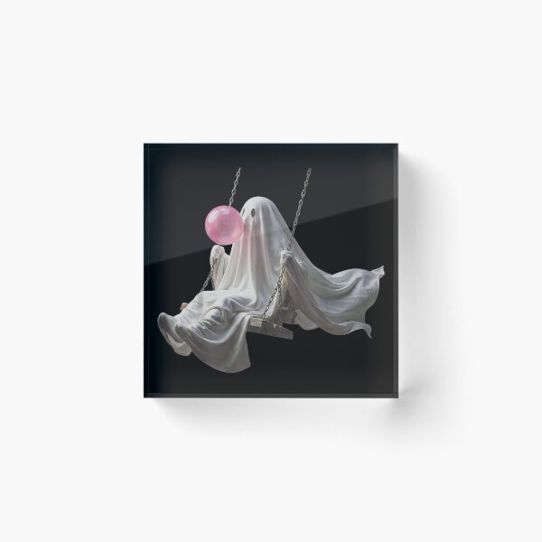 Item preview, Cute Ghost Swing Blowing Pink Bubble Gum Halloween Spooky Aesthetic designed and sold by YubitaLeLe.