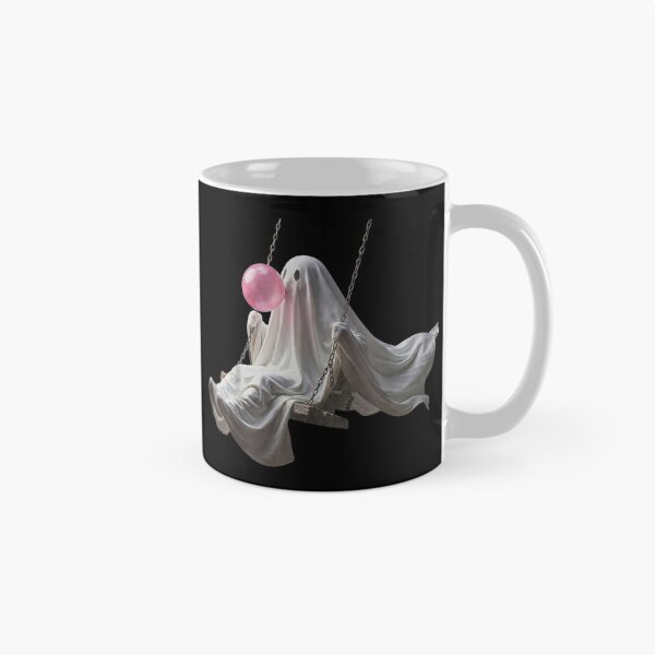 Item preview, Cute Ghost Swing Blowing Pink Bubble Gum Halloween Spooky Aesthetic designed and sold by YubitaLeLe.