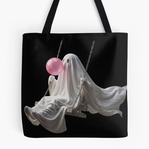 Item preview, Cute Ghost Swing Blowing Pink Bubble Gum Halloween Spooky Aesthetic designed and sold by YubitaLeLe.