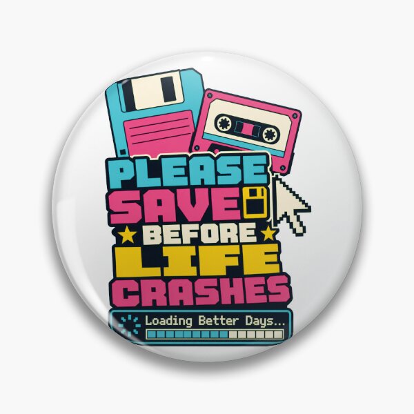 Item preview, Please Save Before Life Crashes Shirt, Retro Computer Humor T-Shirt, Digital Nostalgia Tee, Vintage Floppy Disk Graphic Shirt, Geek Gamer Gift designed and sold by KAYJAY DESIGNS.