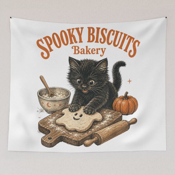 Item preview, Spooky Biscuits Bakery Cute Black Kitten Halloween Baking Lover Funny Gift designed and sold by YubitaLeLe.