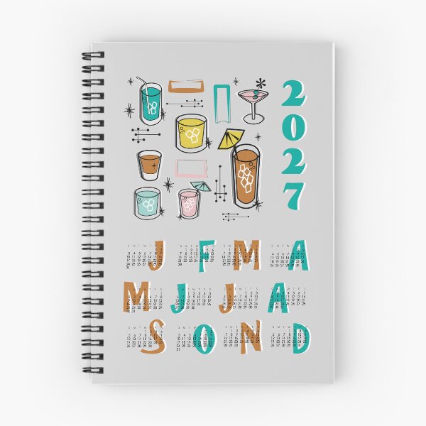 Item preview, 2027 calendar Mid century cocktails designed and sold by PerlaDesignArt.
