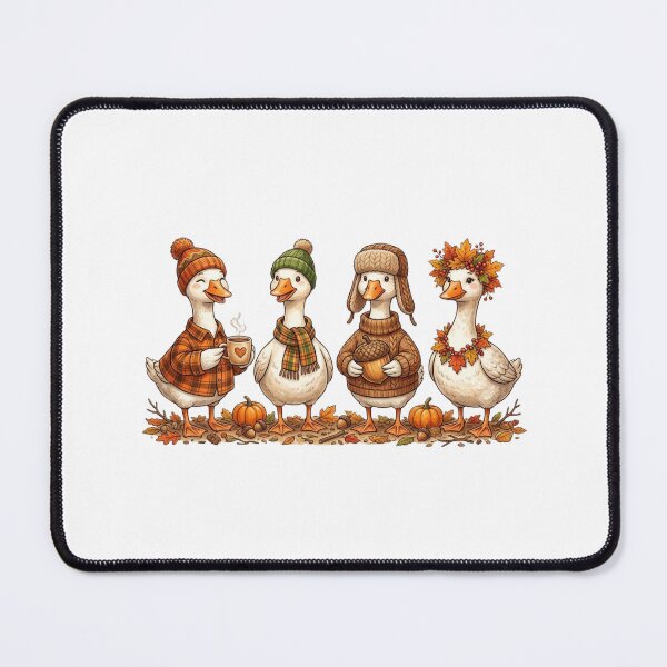 Item preview, Cozy Autumn Geese Squad Fall Flannel Scarves Pumpkins designed and sold by raedattia.