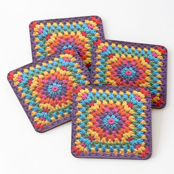Item preview, Granny Square Crochet Pattern Seventies Retro  designed and sold by taiche.