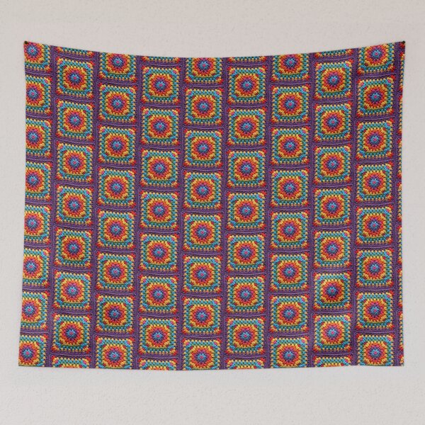 Item preview, Granny Square Crochet Pattern Seventies Retro  designed and sold by taiche.