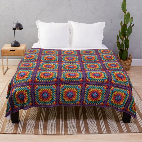 Item preview, Granny Square Crochet Pattern Seventies Retro Pattern designed and sold by taiche.