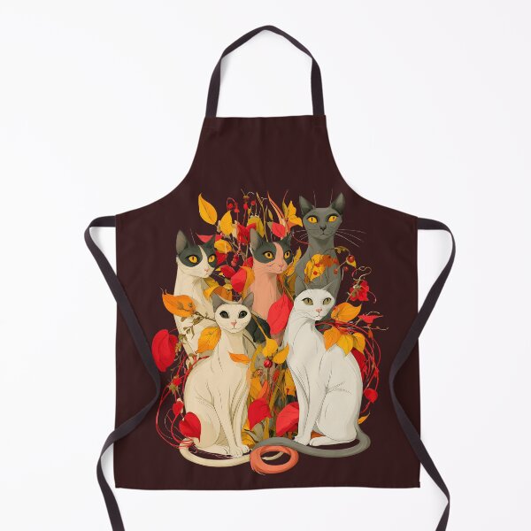 Item preview, Autumn Cats Gathering – Cozy Fall Feline Illustration with Colorful Leaves designed and sold by KAM-KAM-STORE.