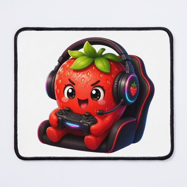 Item preview, Cute Gamer Strawberry Kawaii Sticker | Gaming Fruit Character designed and sold by NakottaFashion.